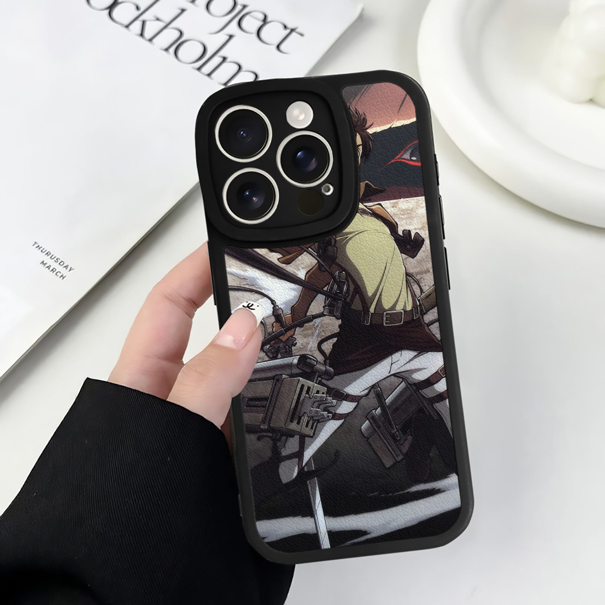 （画像用） 進撃の巨人 Attack on Titan 【iPhone 16シリーズ対応】シリコンスマホケース（レザー調） 材質：シリコン
